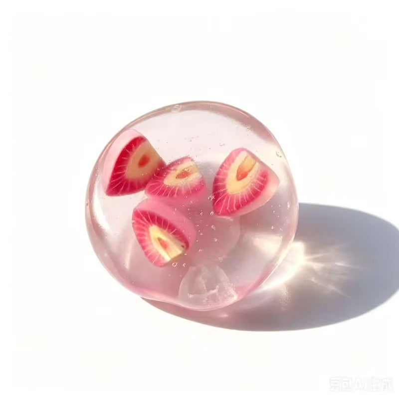 Moldable Fruit Jelly Squishy Toy Clear Coconut Oil Scented No Rebound Stress Relief Sensory Fidget Ball for Adults