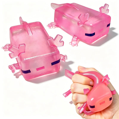 Transparent Cube Axolotl Squishy