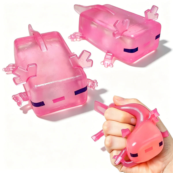 Transparent Cube Axolotl Squishy